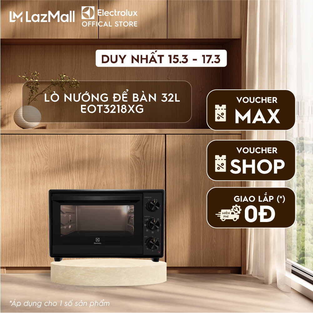 Lò nướng để bàn Electrolux UltimateTaste 500 32L - EOT3218XG - đa năng 4 trong 1, chức năng đối lưu cùng tính năng lên men giúp bột nở khi nướng bánh