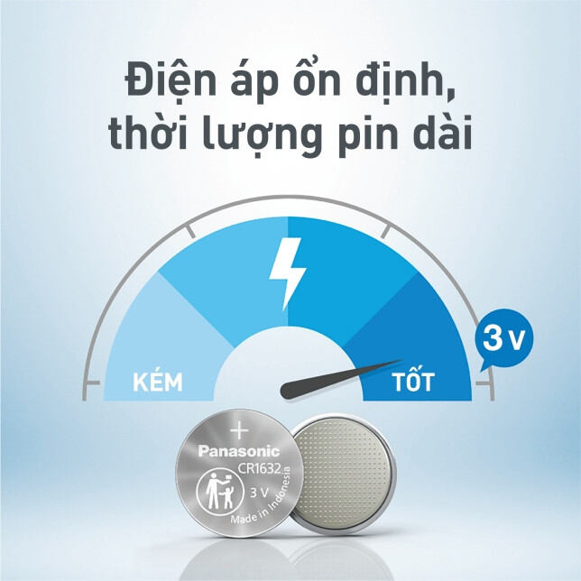 1 Vỉ 5 viên pin nút panasonic CR1632/5BN (Hàng chính hãng)