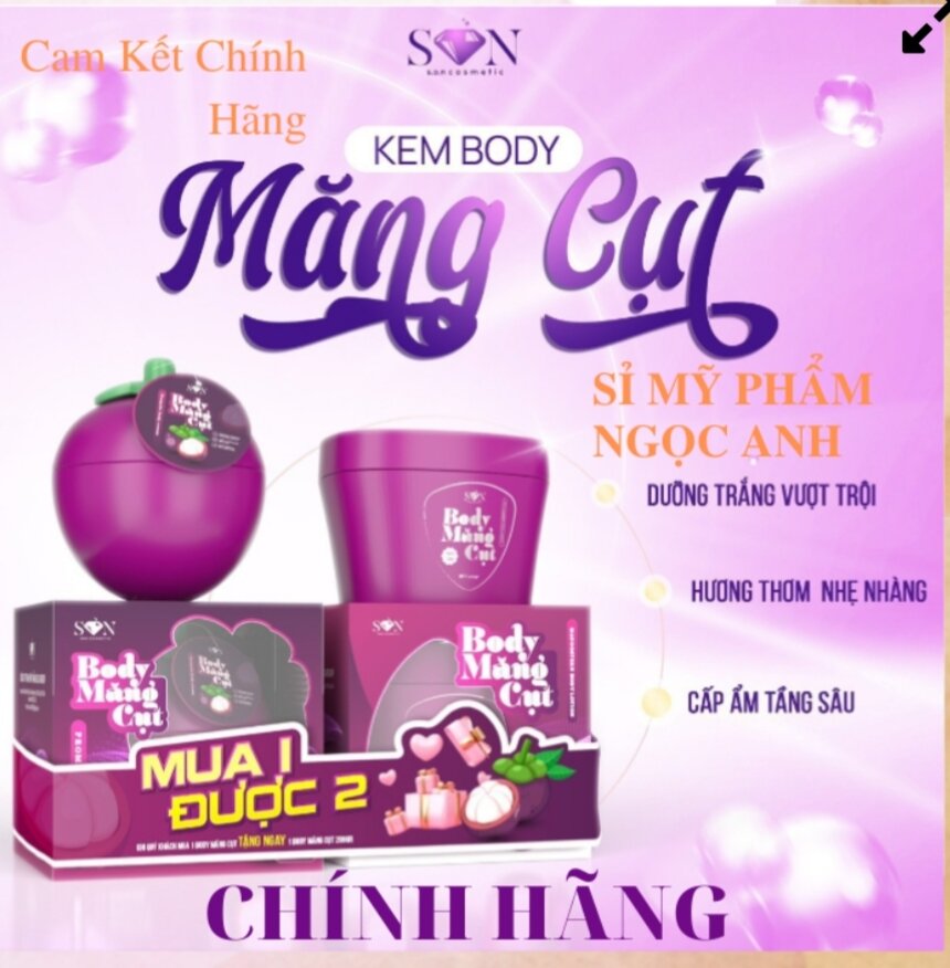 Body dưỡng trắng măng cụt 1 tặng 1