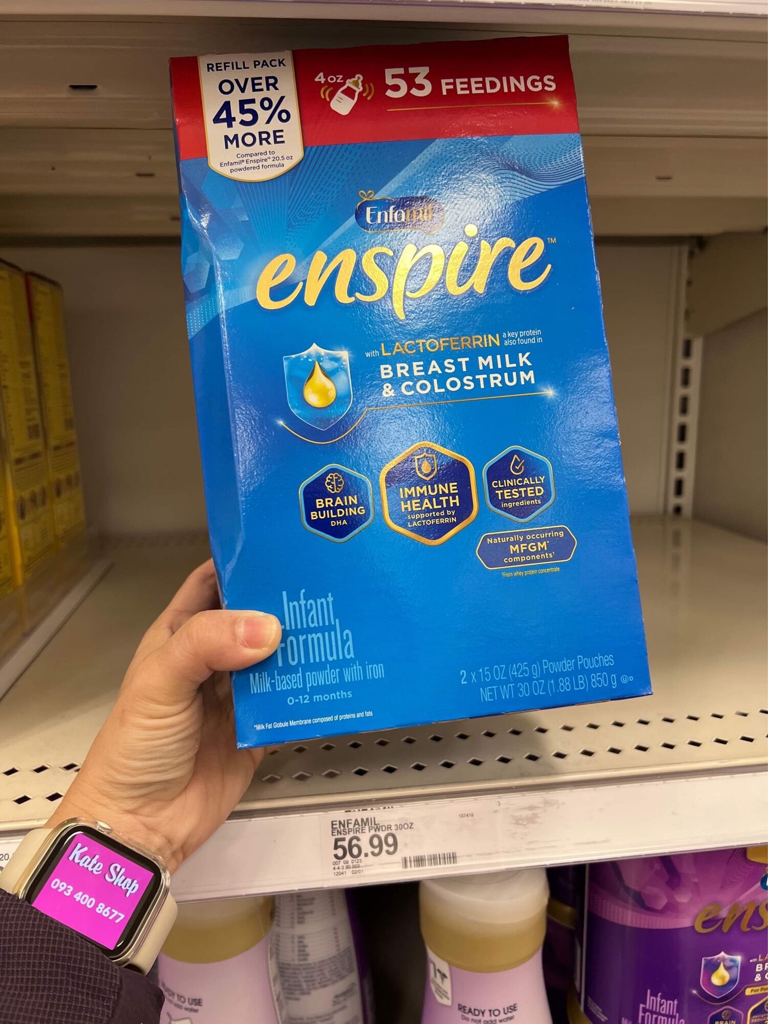 bay air - date 3/2024 - sữa bột ENFAMIL ENSPIRE 850G hộp giấy