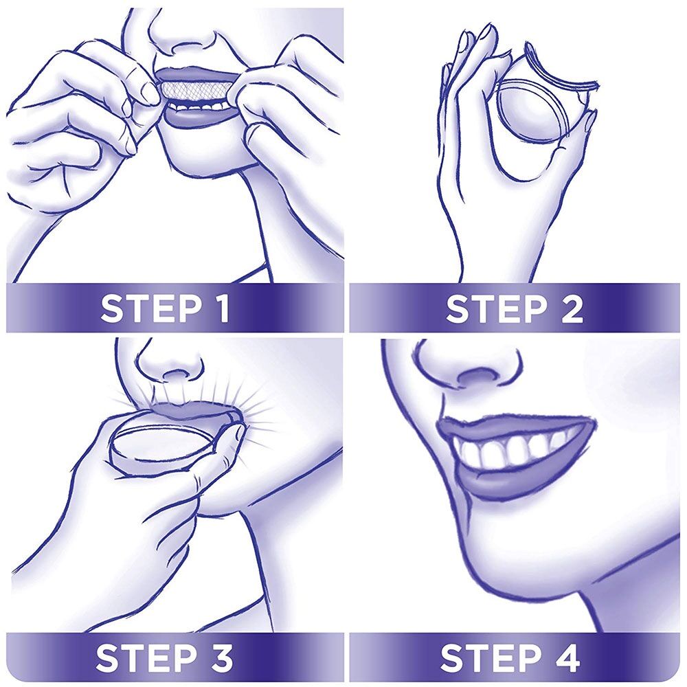 Miếng dán kèm máy chiếu làm trắng răng Crest 3D White 20 Whitestrips & 1 Light