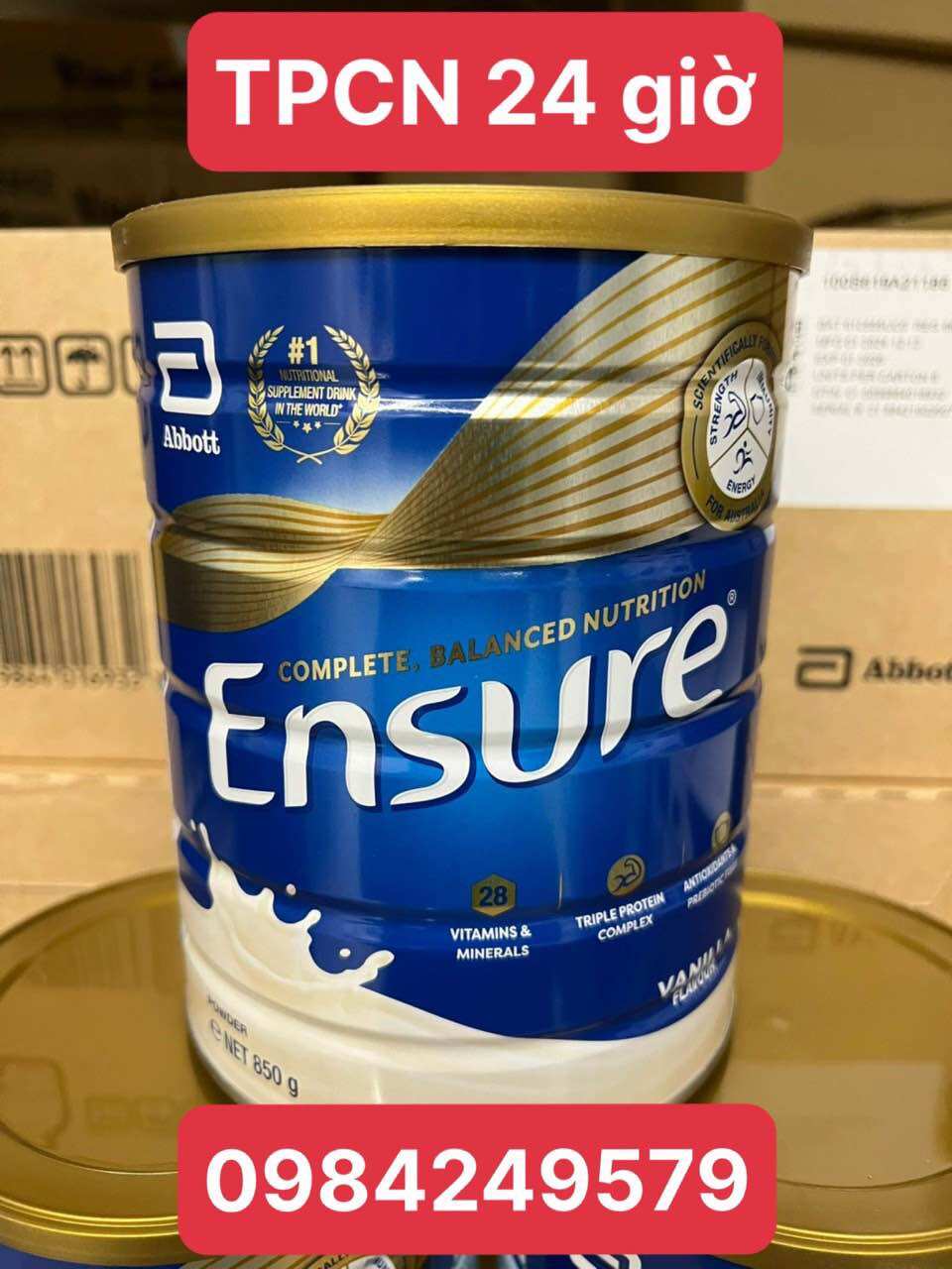 [Date mới 2026] Sữa bột Ensure gold Úc 850g Hương Vani