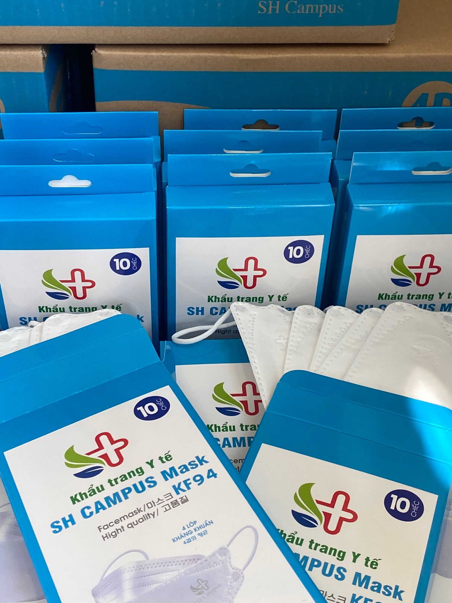 5 hộp (50 cái) khẩu trang KF94 SH Campus {xám} {xanh dương}