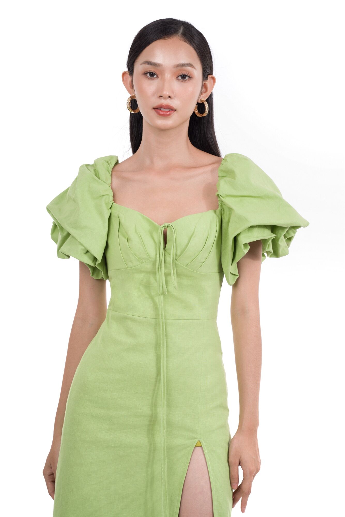 KAIA | Đầm Linen xẻ tà - Marella Side Split Dress