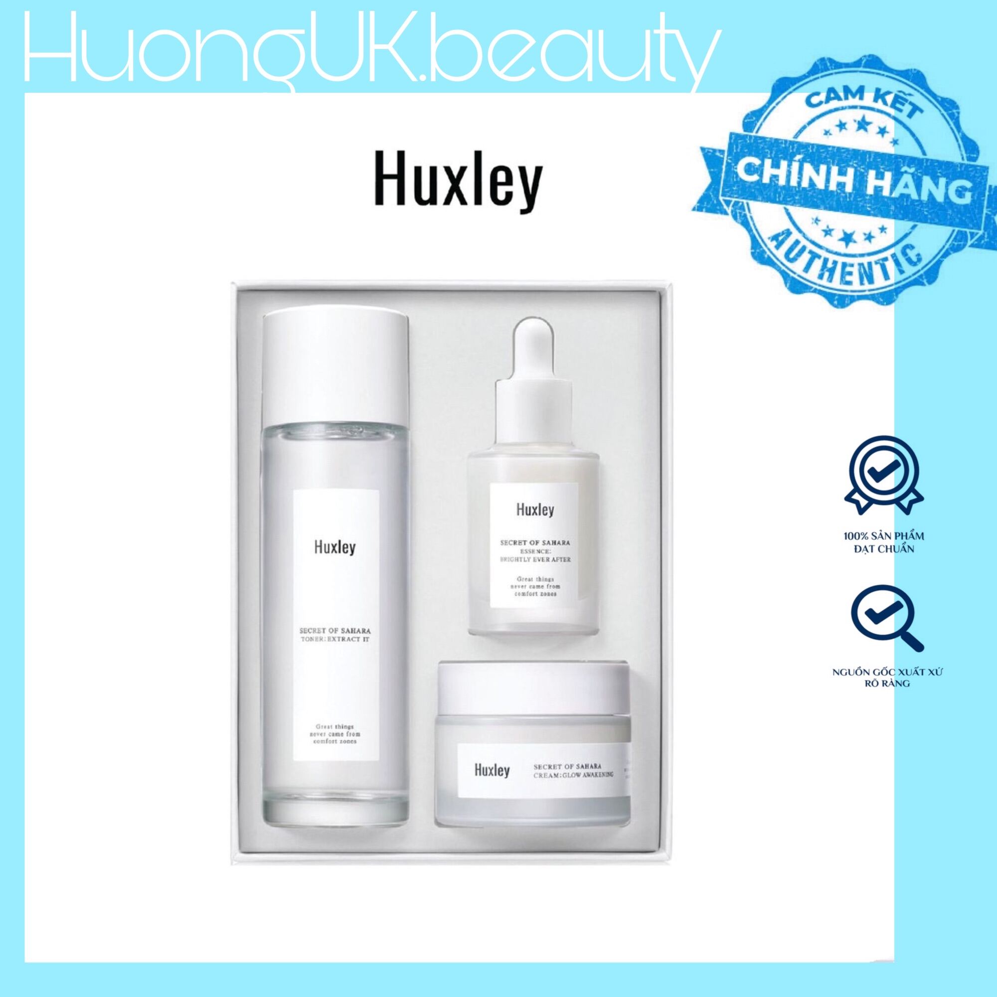 SET DƯỠNG DA HUXLEY trắng da Hàn Quốc