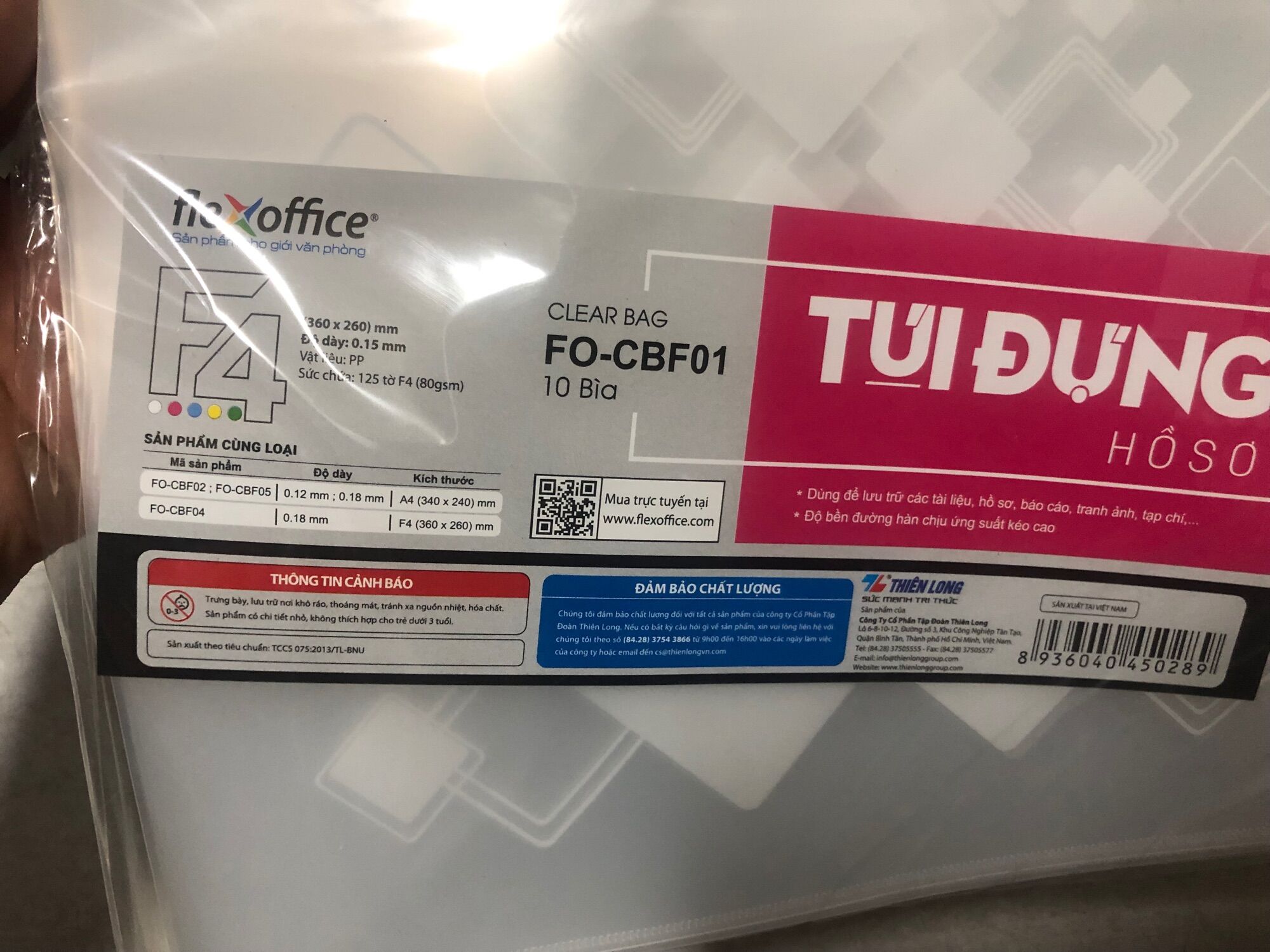 Túi clear bag dày