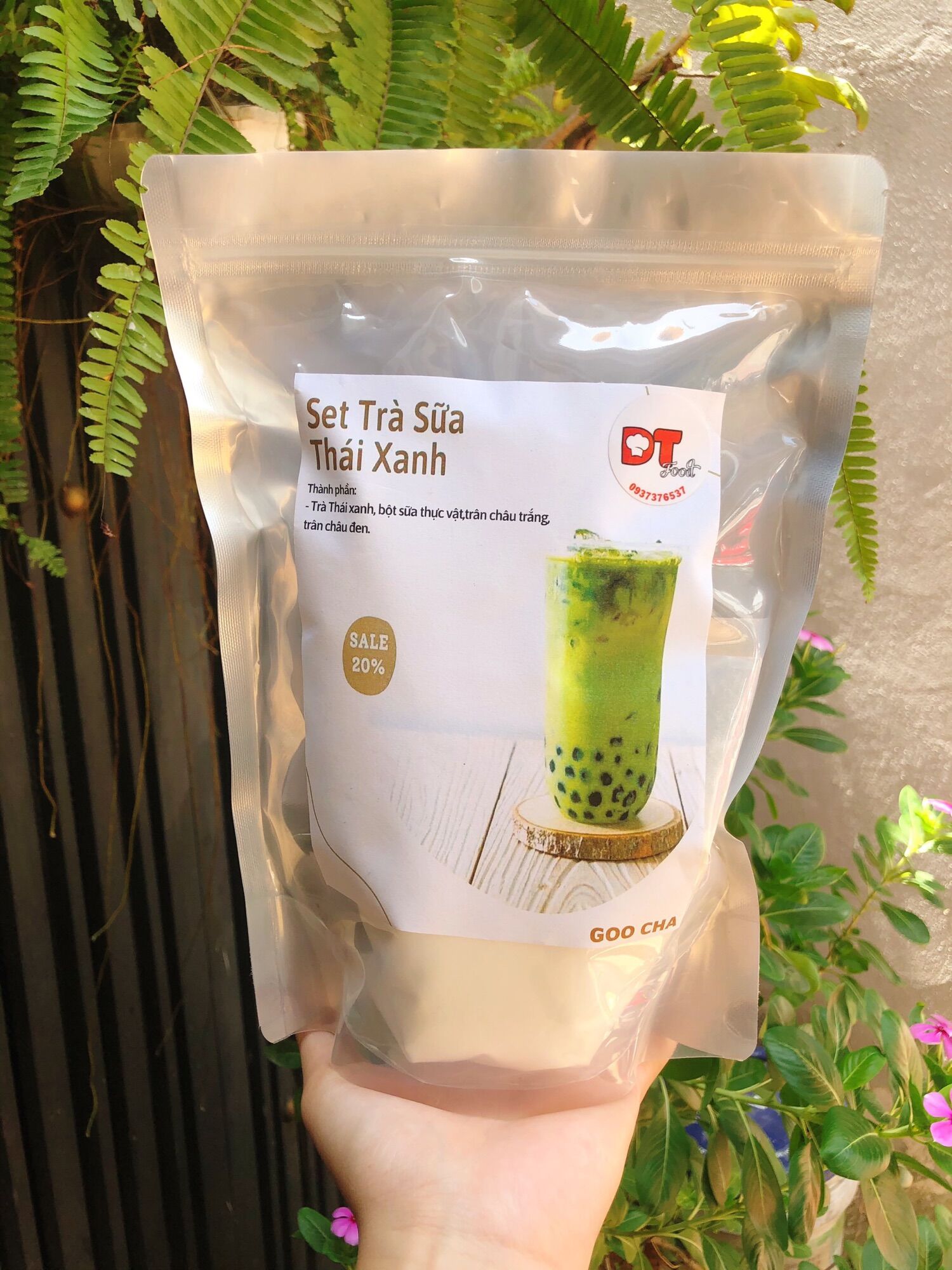 Set nguyên liệu pha Trà Sữa Thái Xanh