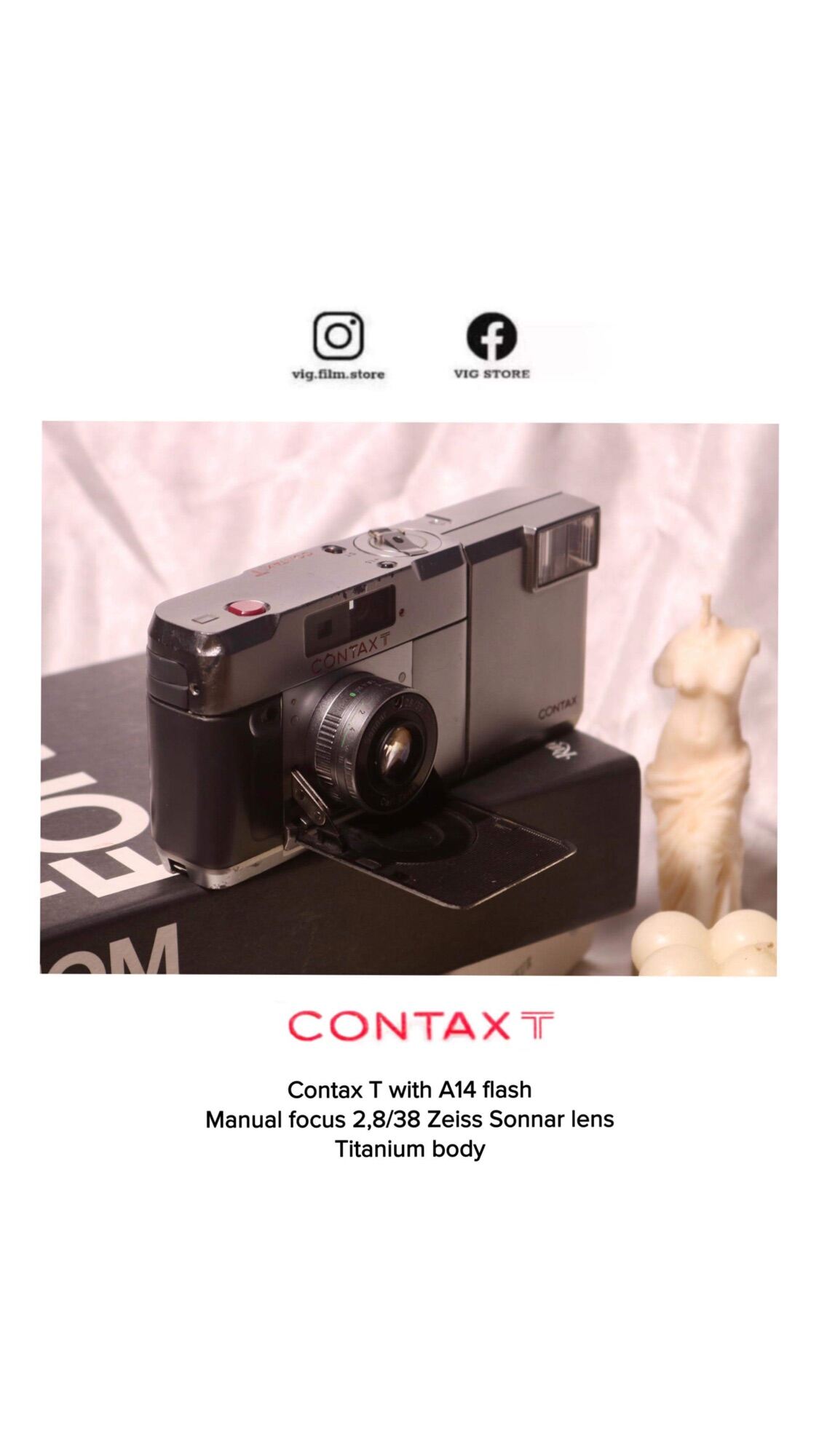 Máy ảnh chụp film PNS Contax T + flash A14