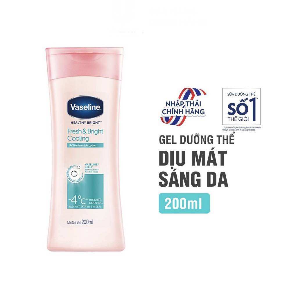 Sữa dưỡng thể Vaseline Sáng Da Mát lạnh/ Dưỡng Ẩm mịn màng 200ml-100ml