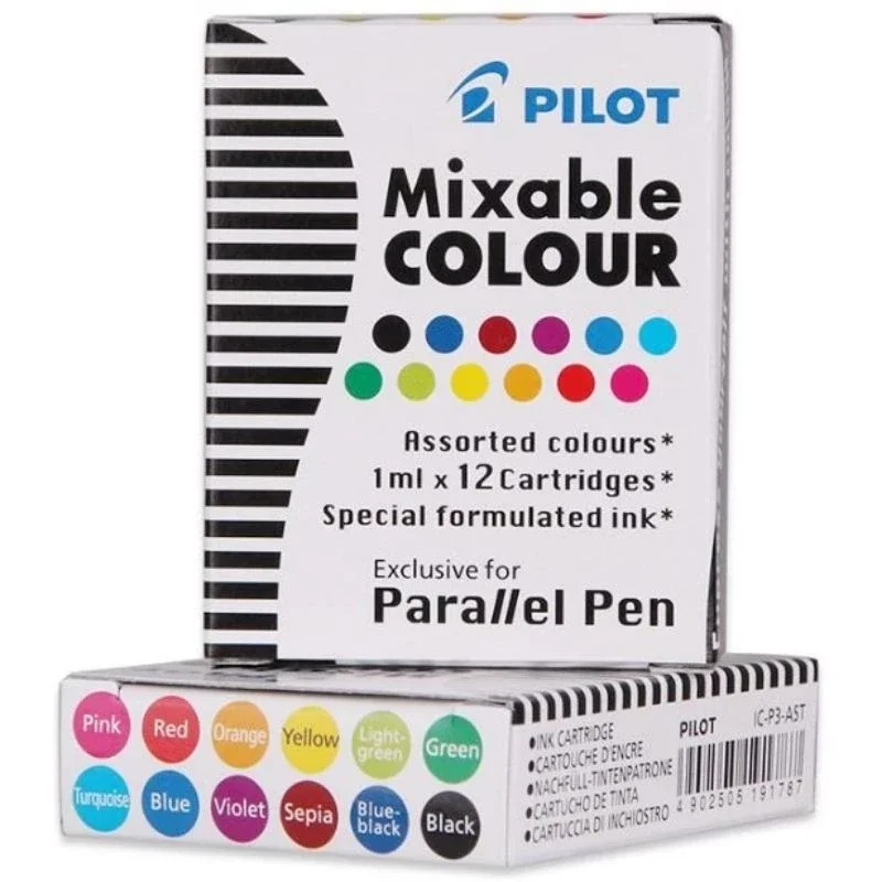 Hộp ống mực Pilot Paralell chính hãng Nhật - 6 ống/12 ống nhiều màu