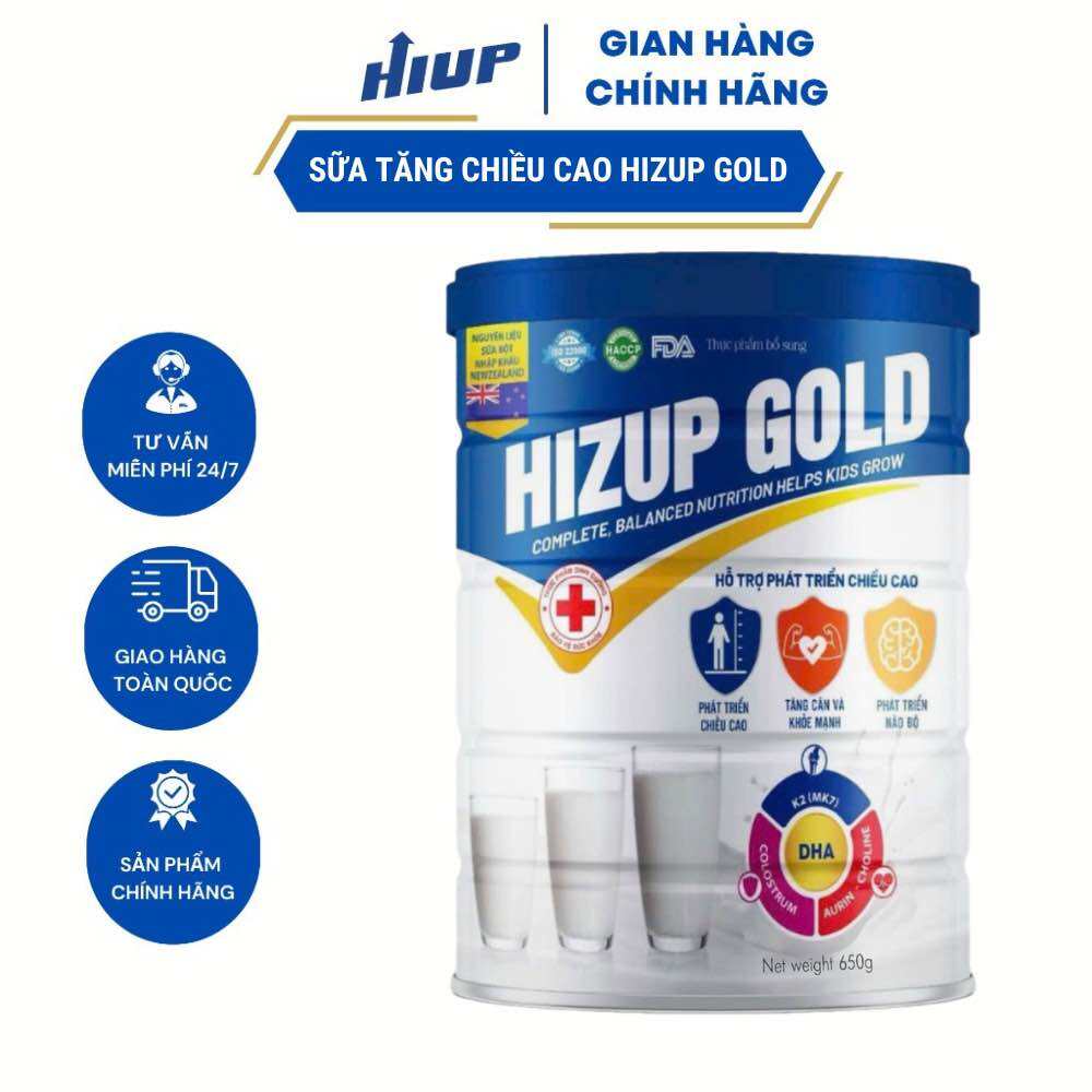 SỮA cho bé HIZUP GOLD dành cho trẻ từ 1 tuổi, giúp chắc khỏe xương, tiêu hóa tốt, tăng chiều cao hiệ