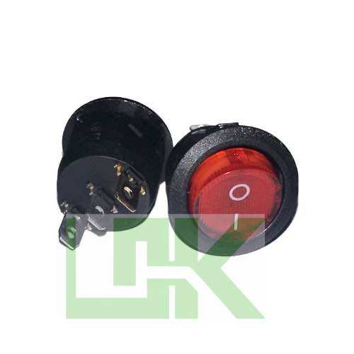 Công tắc bập bên tròn 3 chân có đèn KCD1 , 6A-250V