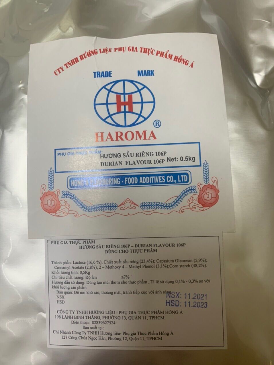 Hương sầu riêng dạng bột 1kg- dùng trong thực phẩm, tạo hương sầu riêng cho sản phẩm