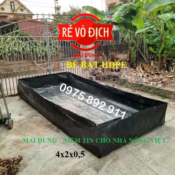Bể bạt nuôi ốc ếch cá lươn 4x2x0,5 - loại hdpe