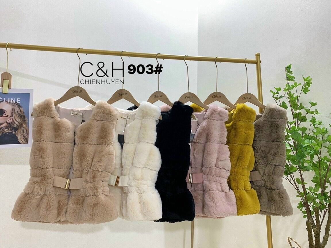 Áo gile lông thỏ siêu đẹp gile quảng châu
