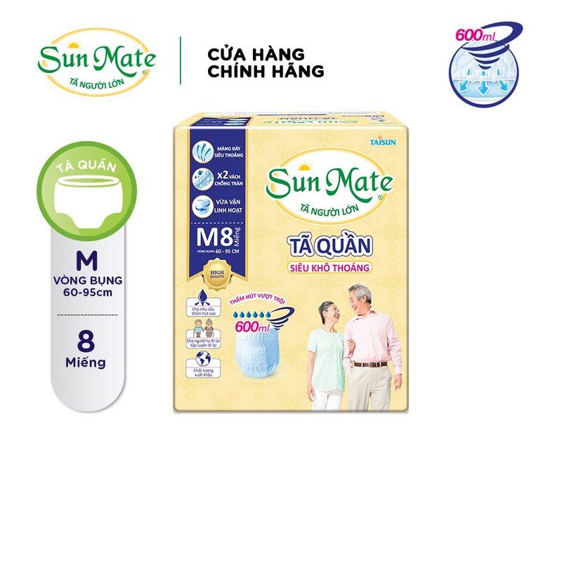 Tã quần người lớn sunmate m8/l7miếng hàng chính hãng