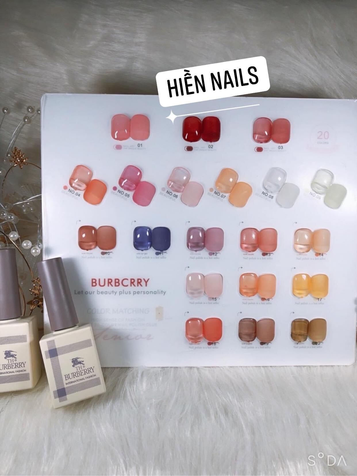 [Rẻ Vô Địch] Set Sơn Thạch Burberry 20 Màu Chính Hãng Tặng Kèm Bảng Màu