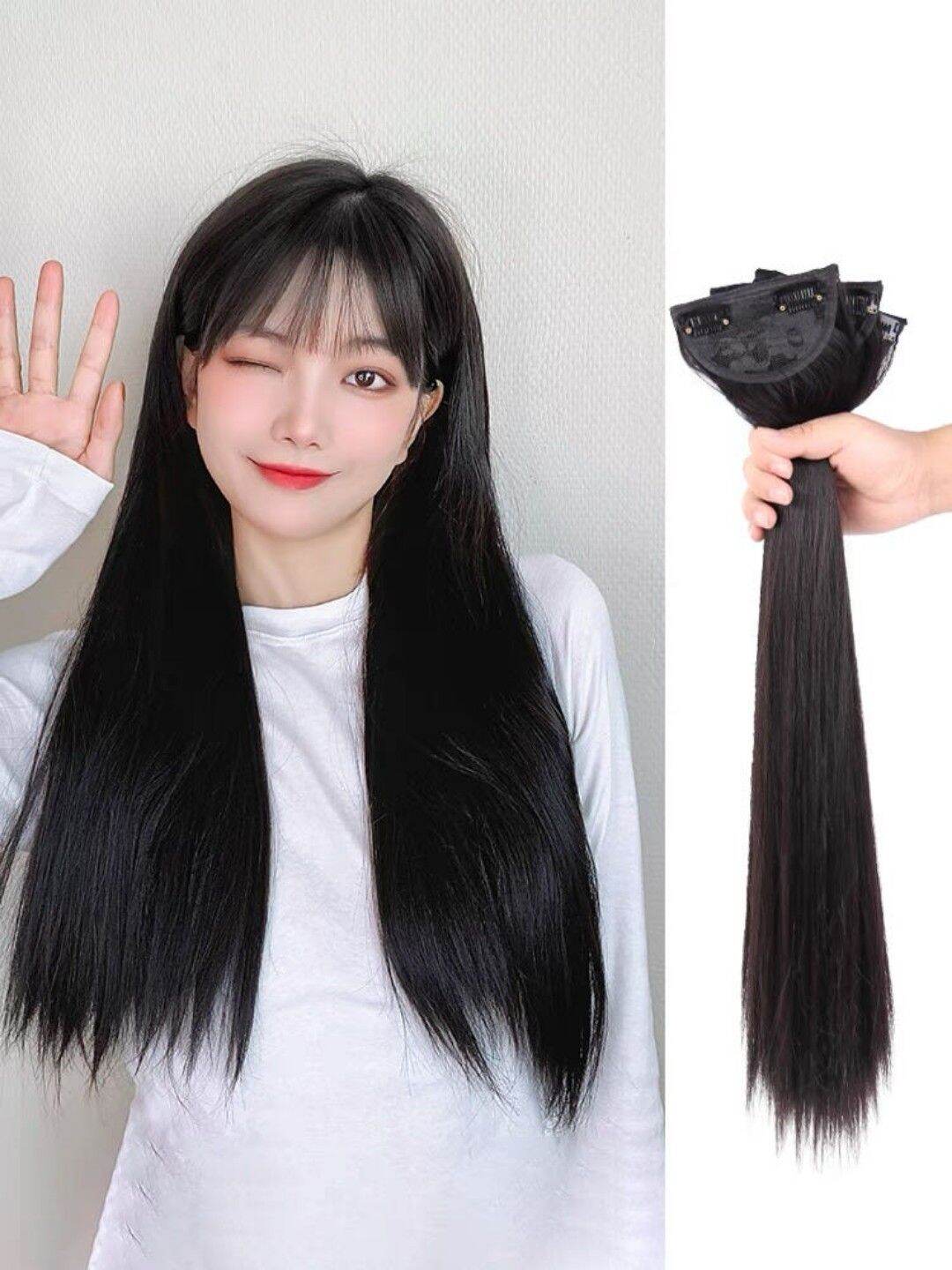 Tóc giả kẹp phím phồng[RẺ VÔ ĐỊCH] combo 3 dải kẹp thẳng