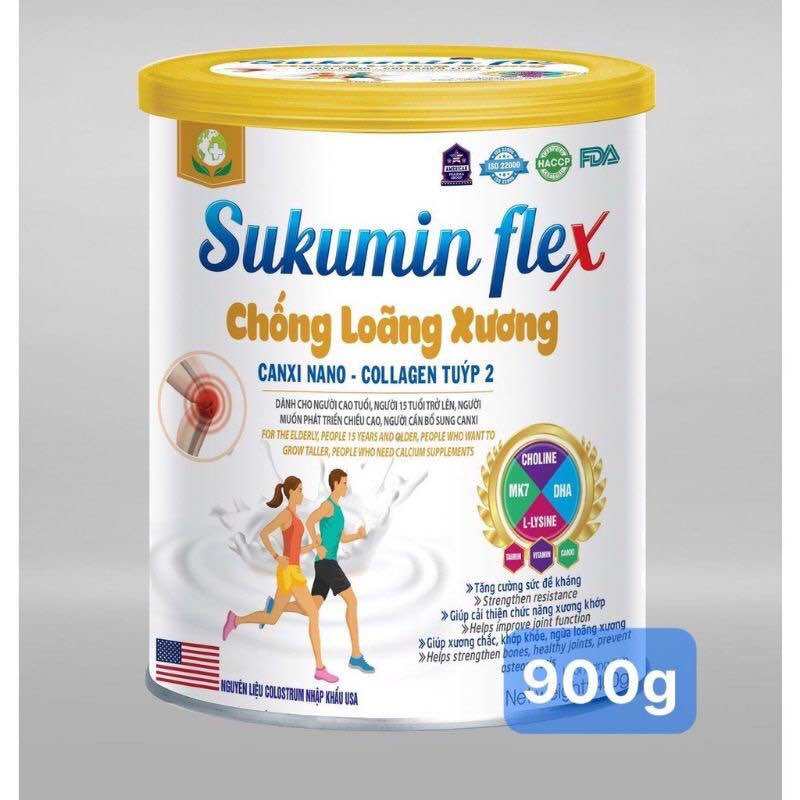900g Sữa canxi SUKUMIN FLEX chống loãng xương - Canxi nano - Nano collagen giúp xương chắc khỏe - Colostrum nhập khẩu Mỹ