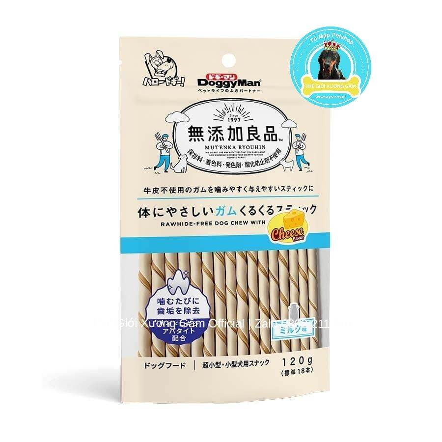 [RAWHIDE FREE] XƯƠNG QUE HƯƠNG SỮA KHÔNG CHẤT BẢO QUẢN DOGGYMAN 36 CÂY