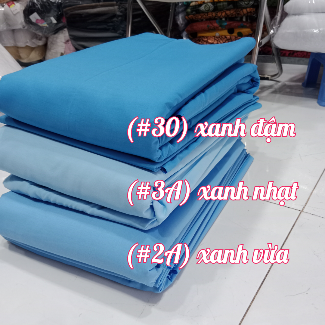 Vải kate silk màu xanh biển đậm / vừa / nhạt