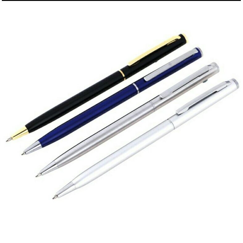 Bút bi mực đen đầu kim loại 0.7mm sang trọng bút bi, bút ký dạng xoay - mực đen