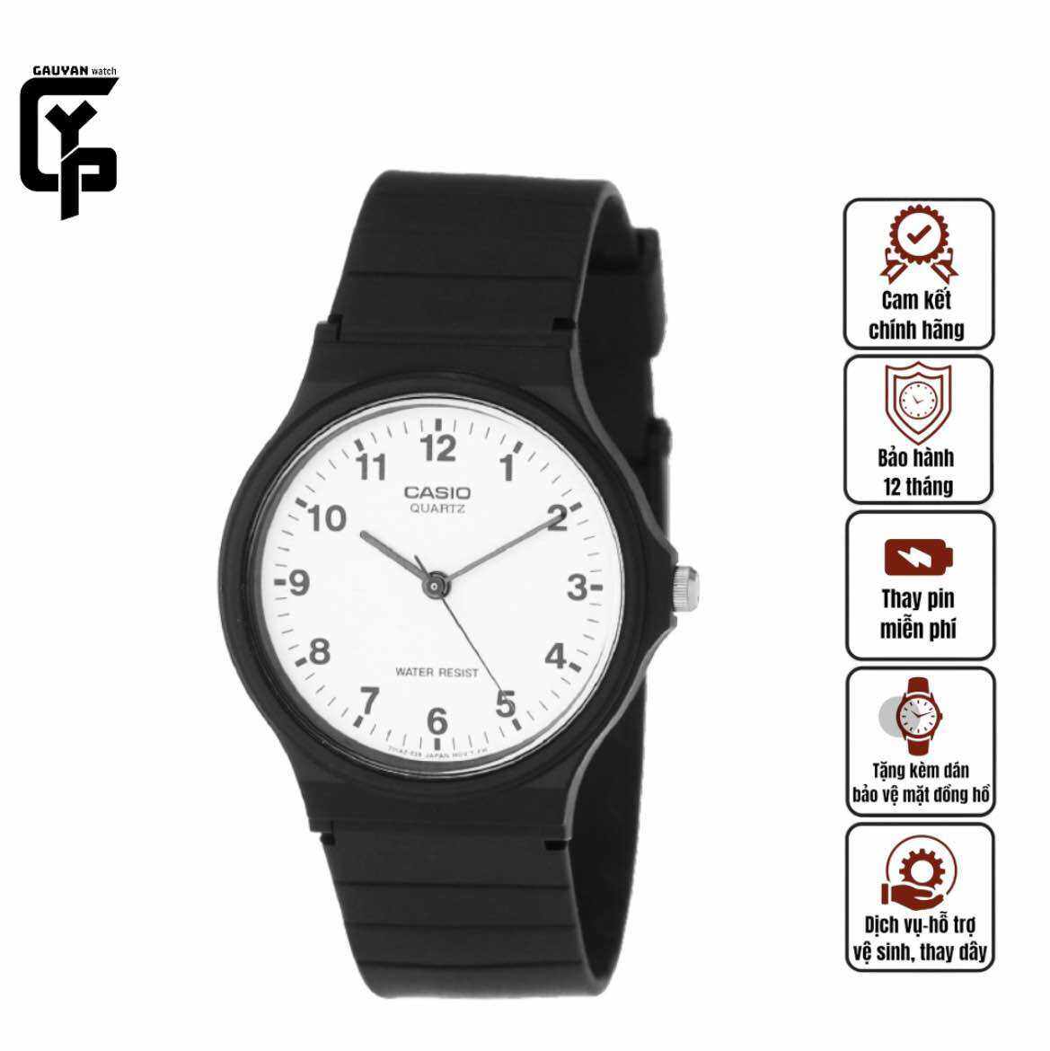 Đồng hồ chính hãng Unisex Nam/Nữ Casio MQ-24-7BL