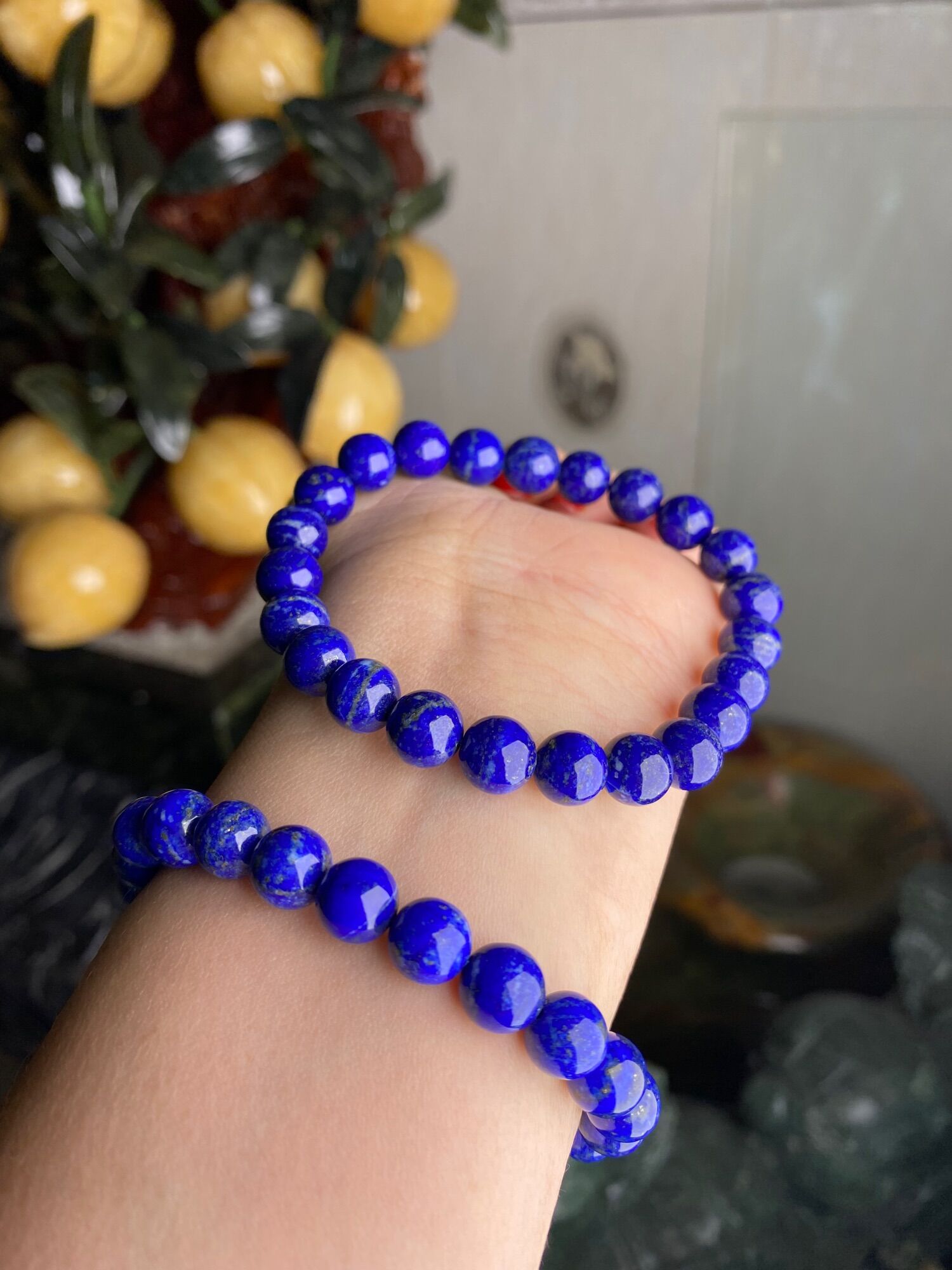 Lắc tay đá lapiz tự nhiên - hợp mệnh thủy và mộc. Size 8li 500k.