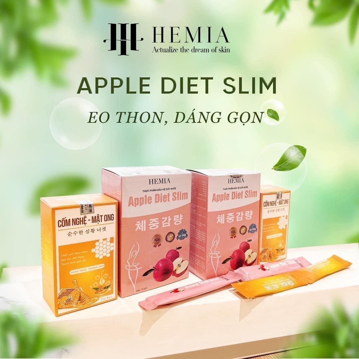 Thạch táo hemia giảm cân tặng cốm