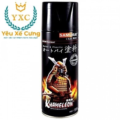 H2_Chai xịt sơn xe máy Samurai H2 chịu nhiệt màu đen mờ