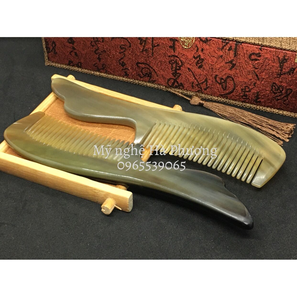 Lược sừng chuôi cá dày đẹp, size L-20cm, có video thật