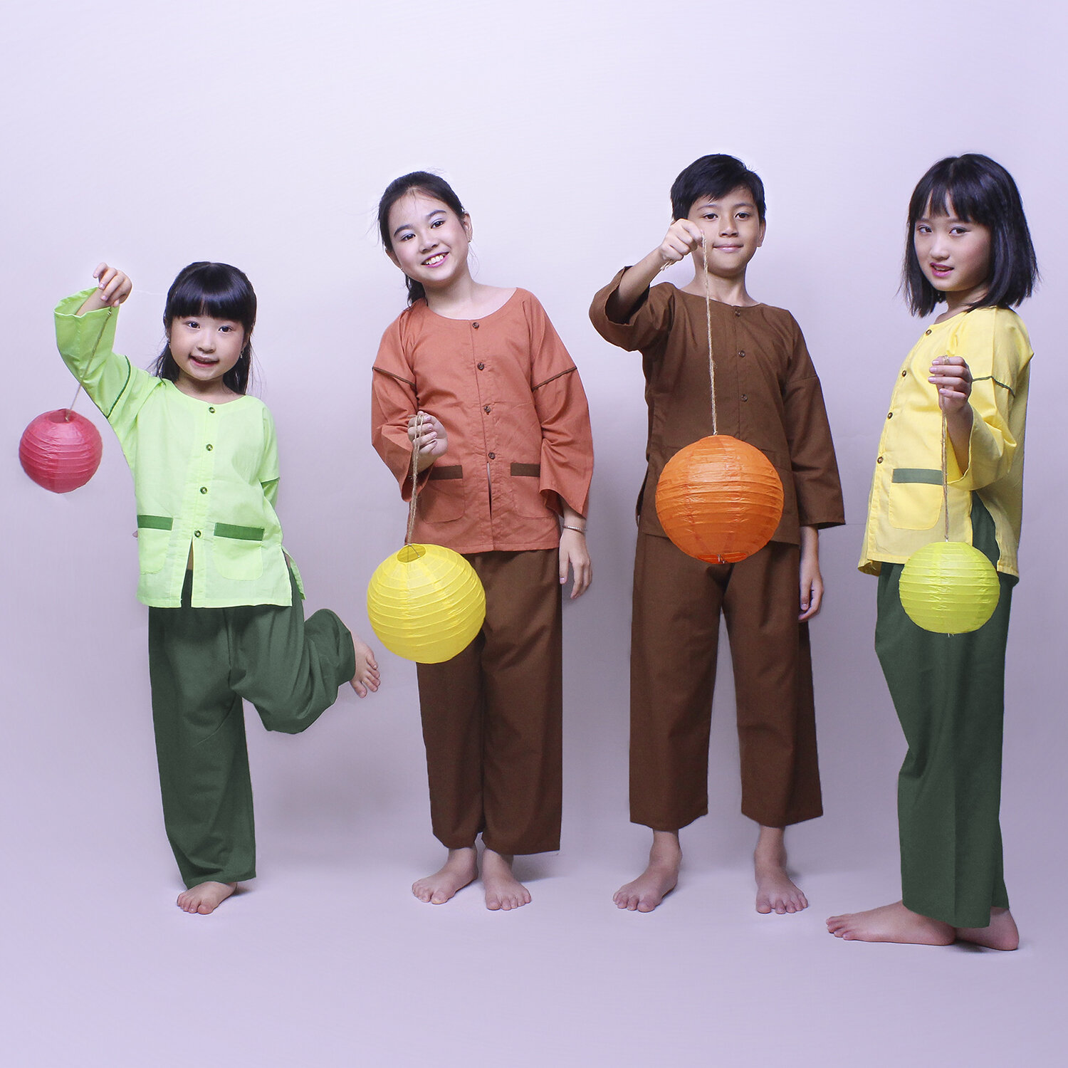 Bộ đồ bà ba trẻ em, vải cotton thoáng mát Cotton Hàn Quốc - JADINY