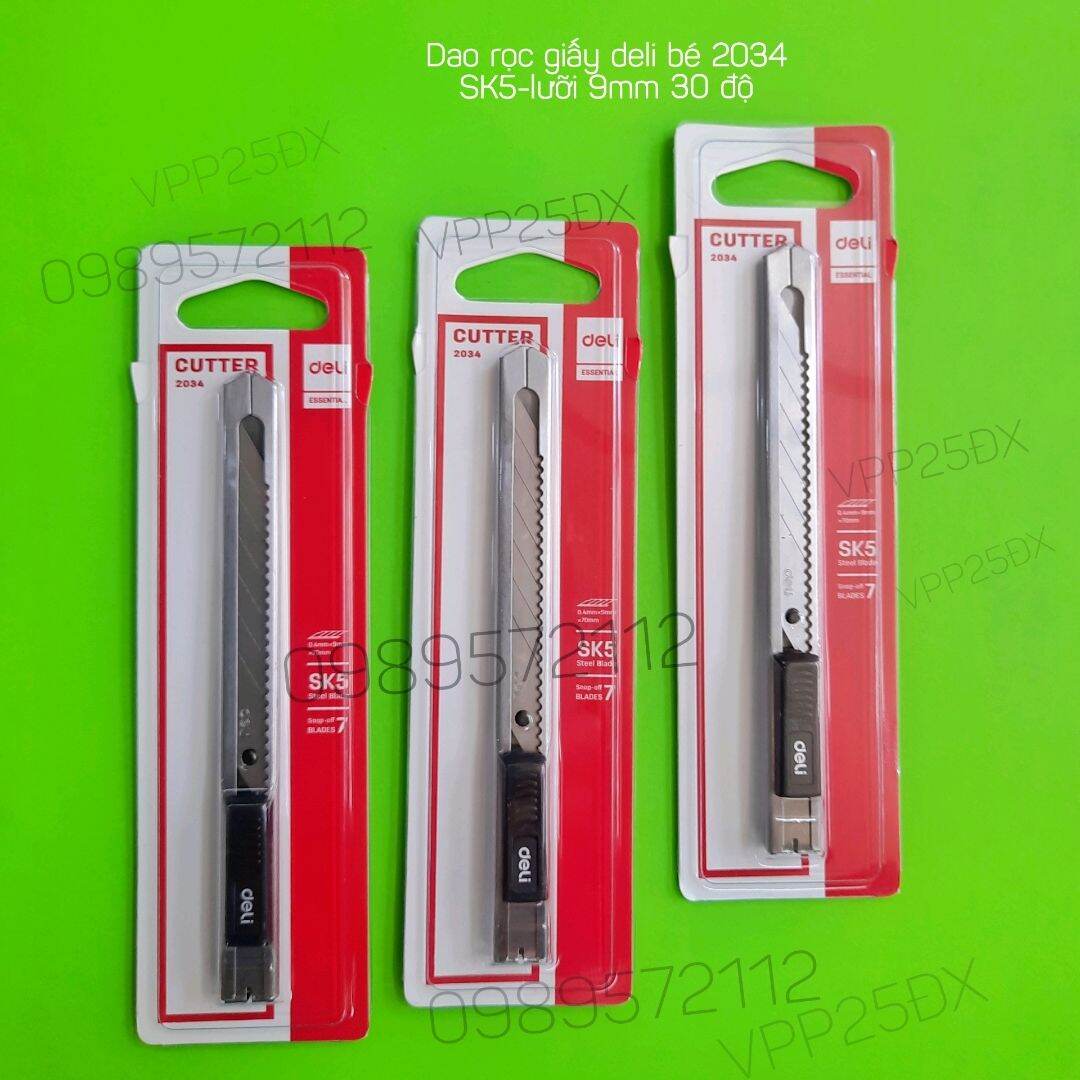 Combo 50 cái dao rọc giấy deli bé 2034 (9mm).