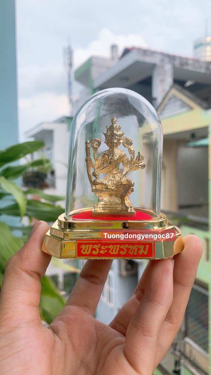 Tượng phật tứ diện lồng kính 9 cm