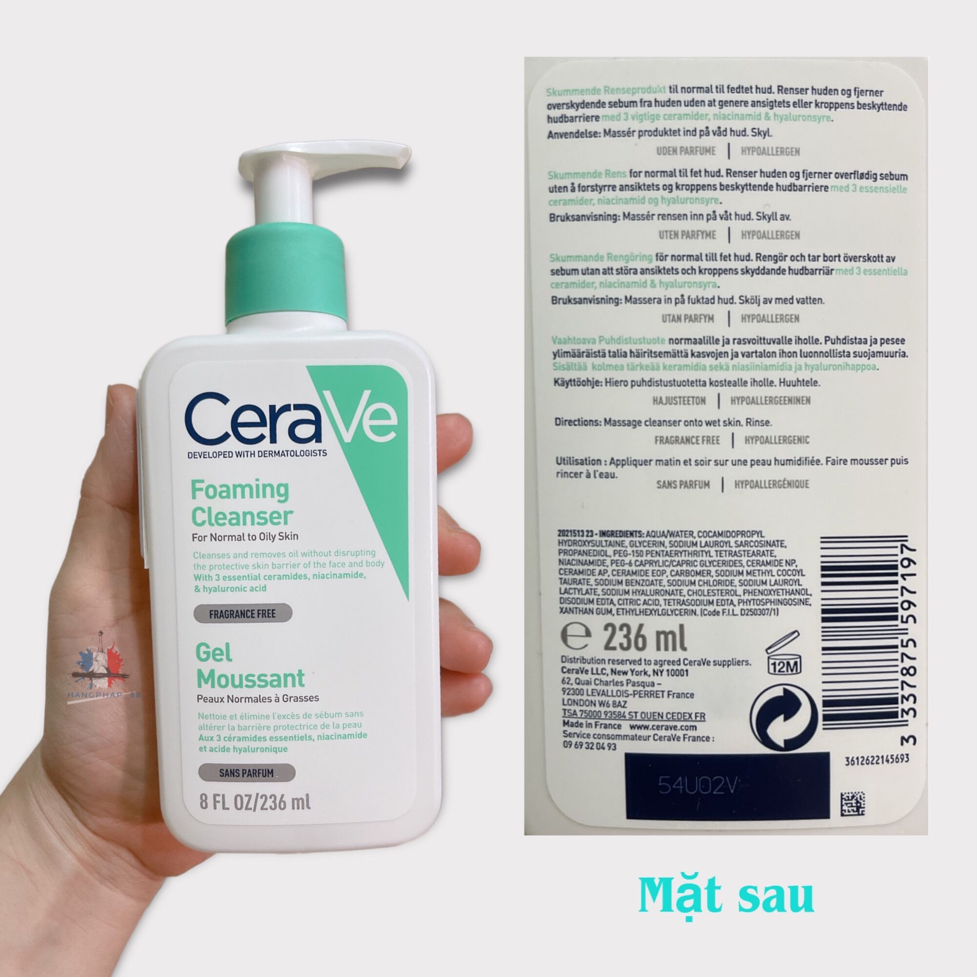 Sữa rửa mặt Cerave bản Pháp