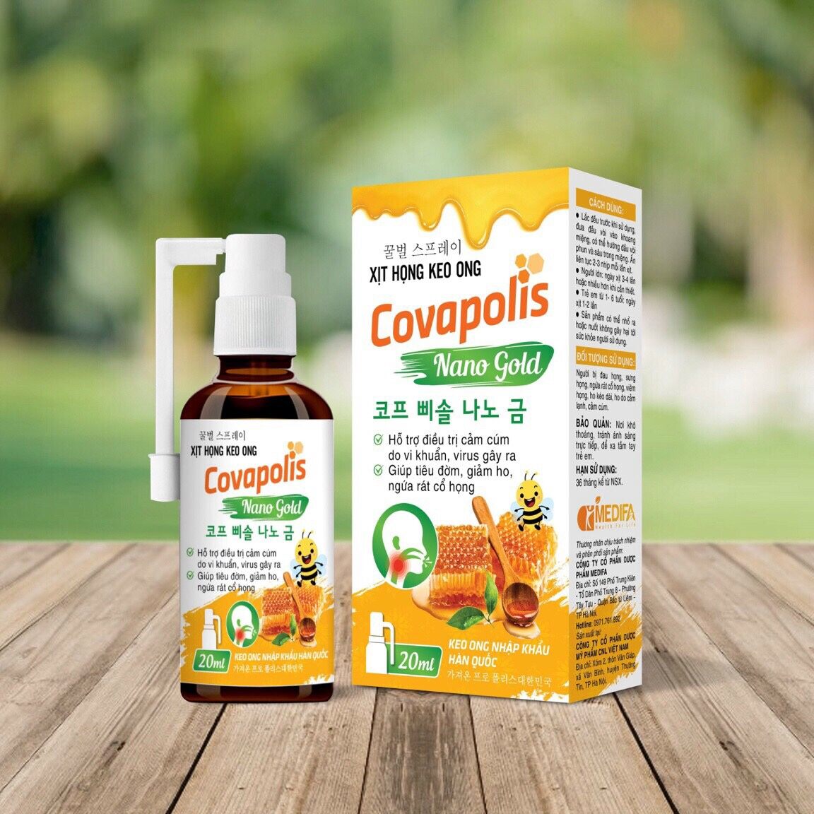 Xịt họng keo ong Covapolis hỗ trợ ngăn ngừa cảm cúm tiêu đờm giảm ho ngứa