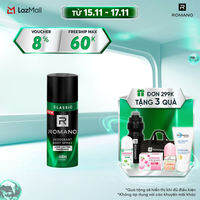 Xịt khử mùi toàn thân Romano Classic 150ml/195ml