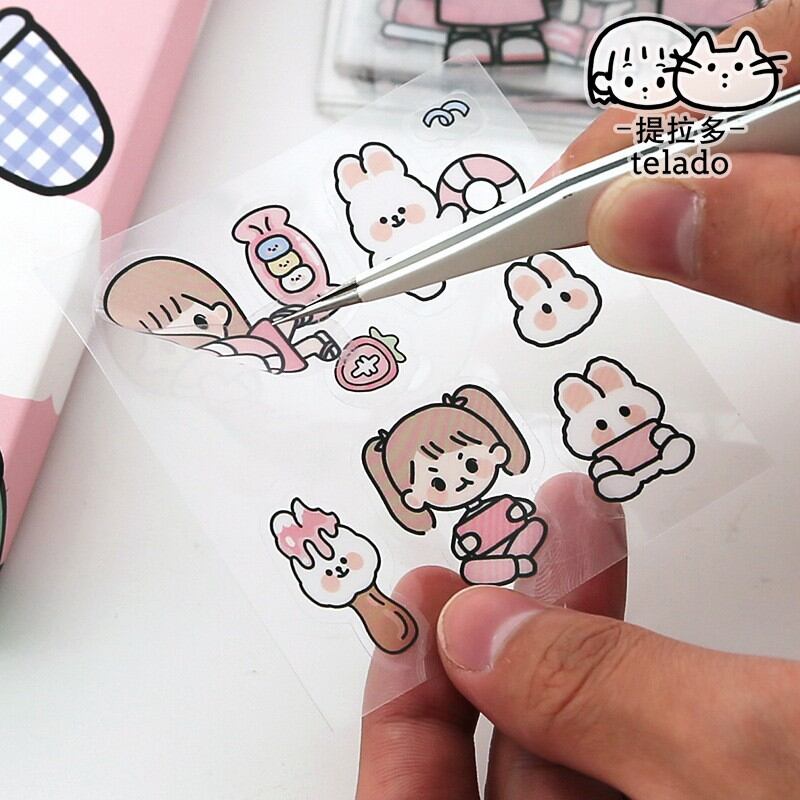 Set 100 tờ Sticker trang trí sổ tay bình nước