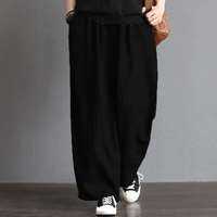 Lieoyuarn | Quần Culottes Dành Cho Phụ Nữ Plus Size Mùa Hè Phong Cách Thường Ngày Chất Liệu Lanh Nhẹ Nhàng Thoáng Khí
