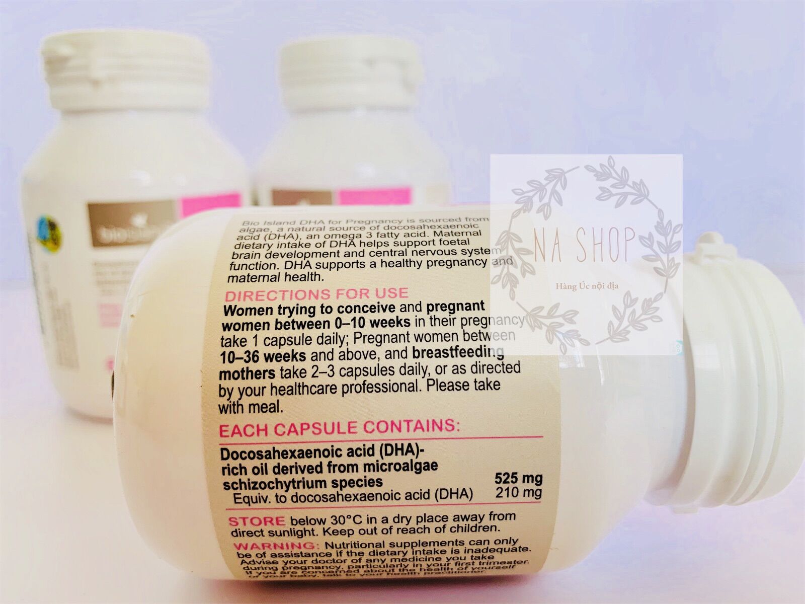 Combo 2 DHA cho bà bầu BIO ISLAND( mẫu mới, tem chemist)