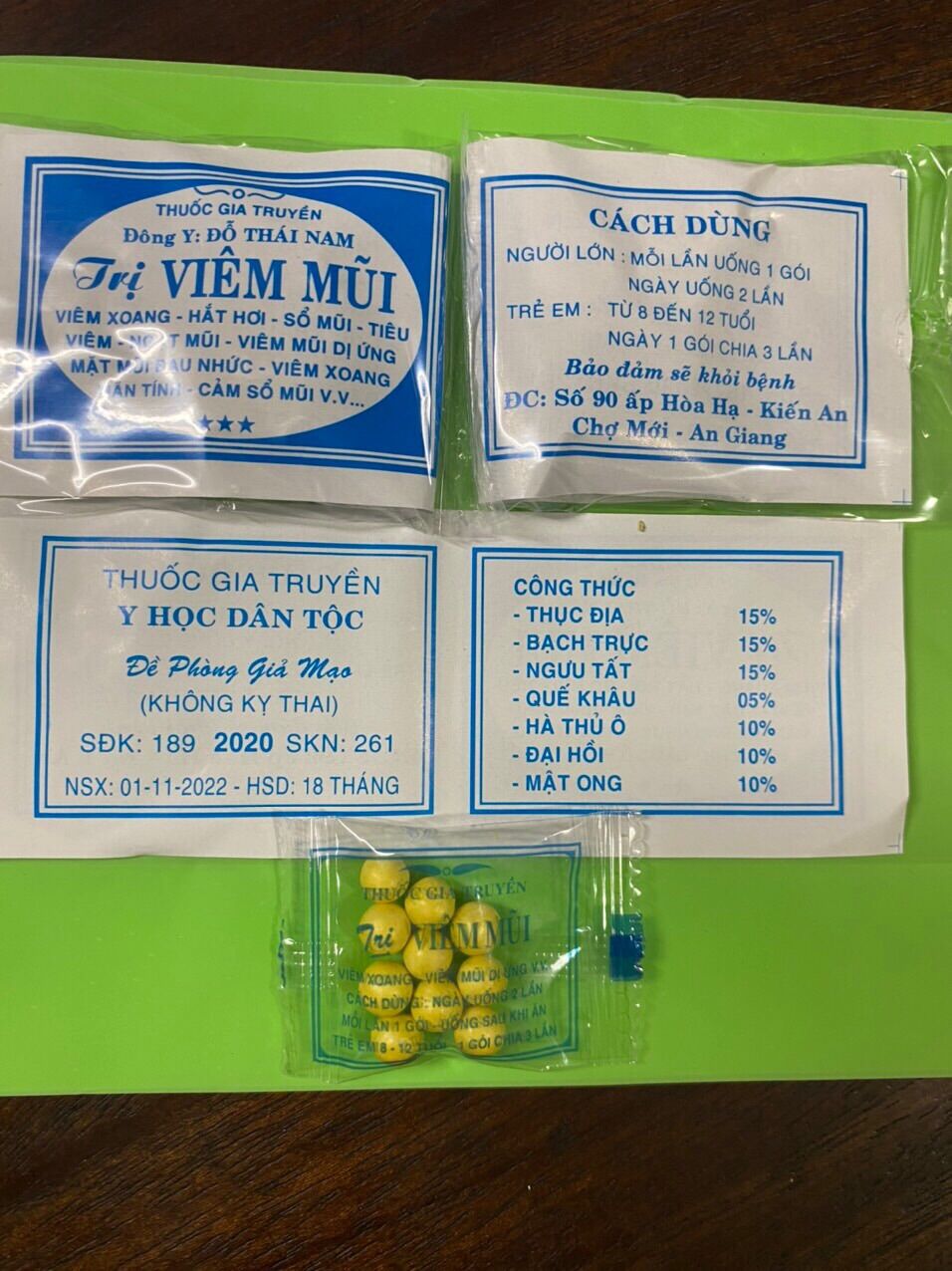 20 gói Viêm Mũi ( chínhgốc ) Đỗ Thái Nam ( za l o: 076. 597. 7229 ).