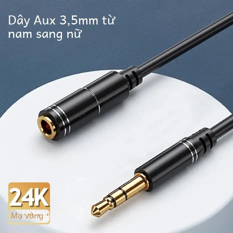 Nierbo 3.5mm mở rộng cáp tai nghe mở rộng cáp mạ vàng AUX cáp âm thanh Stereo Jack Nam Nữ TRS dây 1m 5m