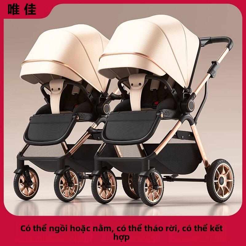 WEIJIA | Xe Đẩy Trẻ Em Chuyển Đổi Nhẹ, Chống Sốc, Gấp Gọn với Mái Che Toàn Phần và Cao