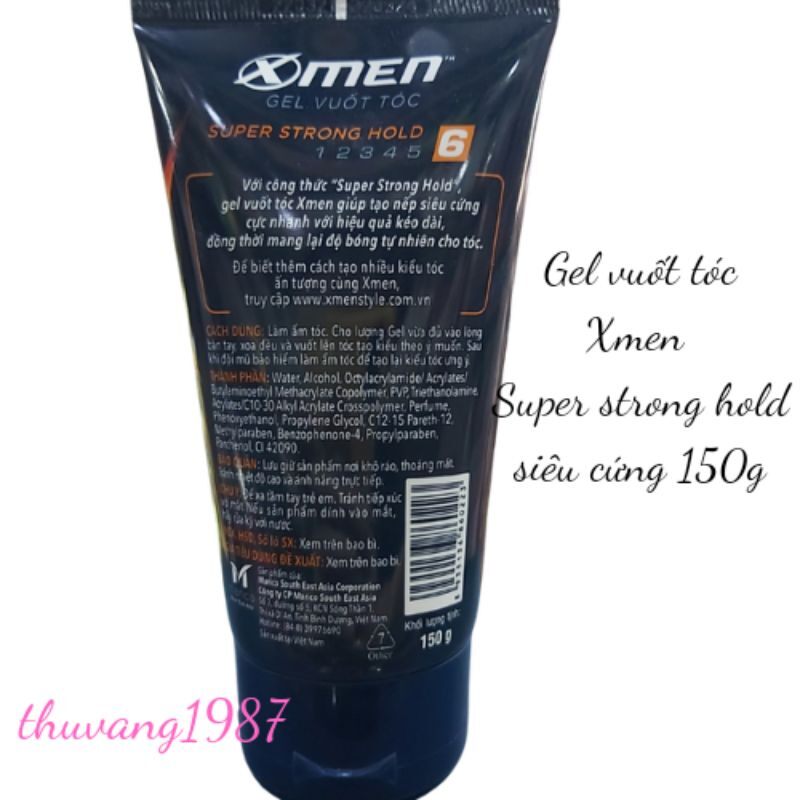 Gel vuốt tóc siêu cứng Xmen 150g ( cam số 6 )