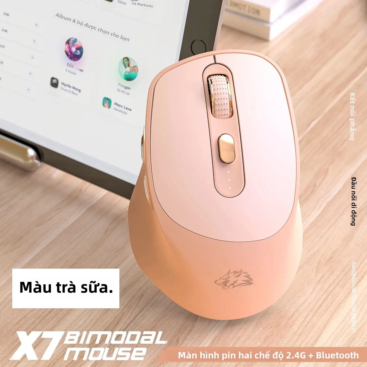 Chuột Không Dây X7 2.4G Bluetooth Có Thể Sạc Lại Với Đèn Báo Pin 5 Cài Đặt DPI Có Thể Điều Chỉnh Cho Windows Android Mac. 
