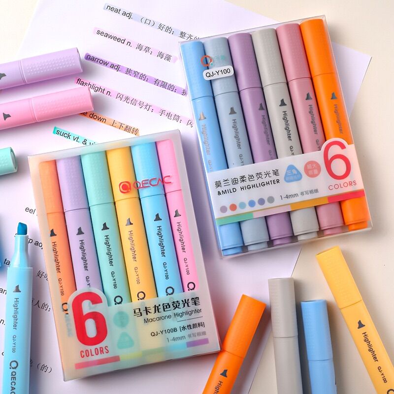 🌸Set 6 bút highlight màu sắc morandi macaron dễ thương🌸