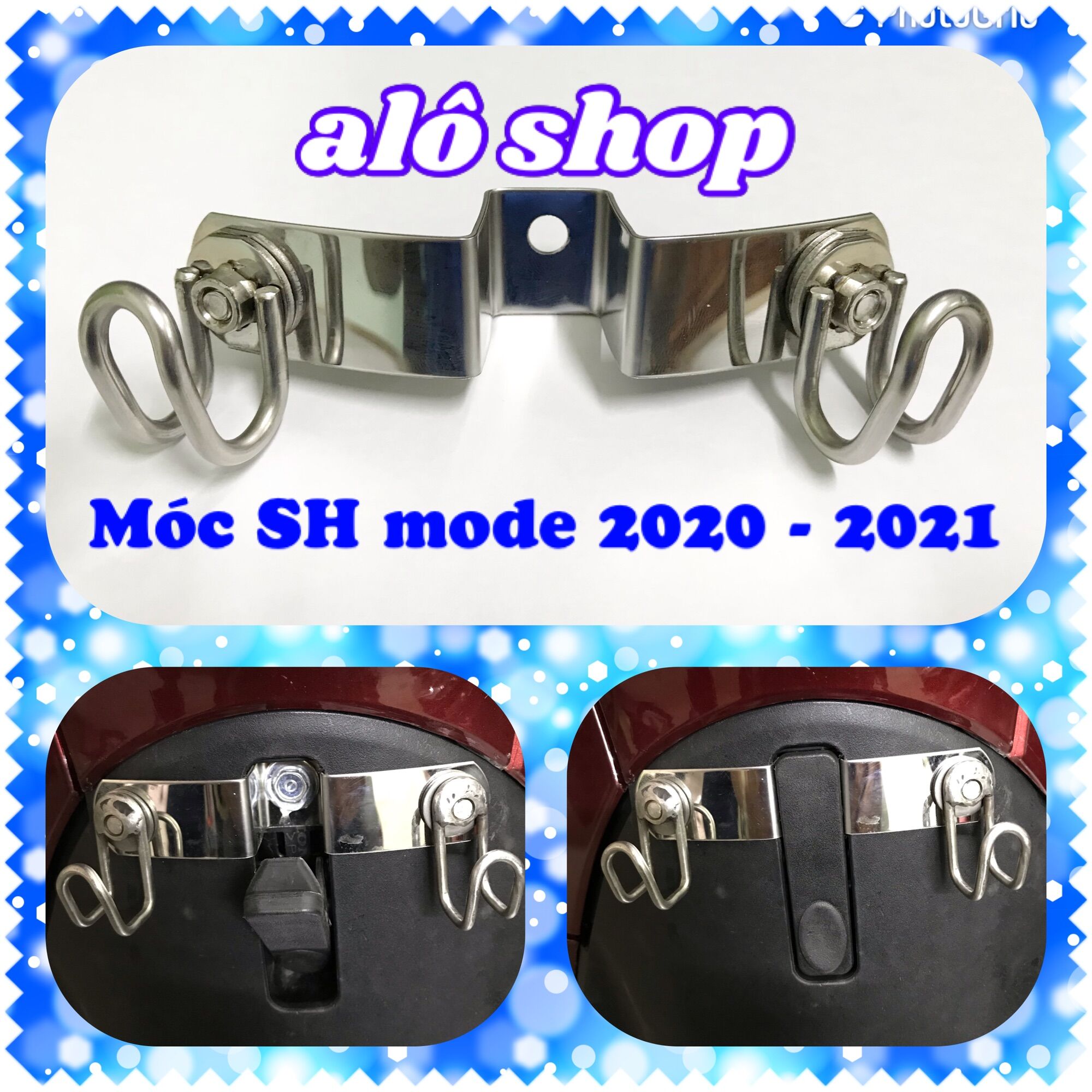 [HCM]Móc treo đồ xe SH mode 2020-2021 inox