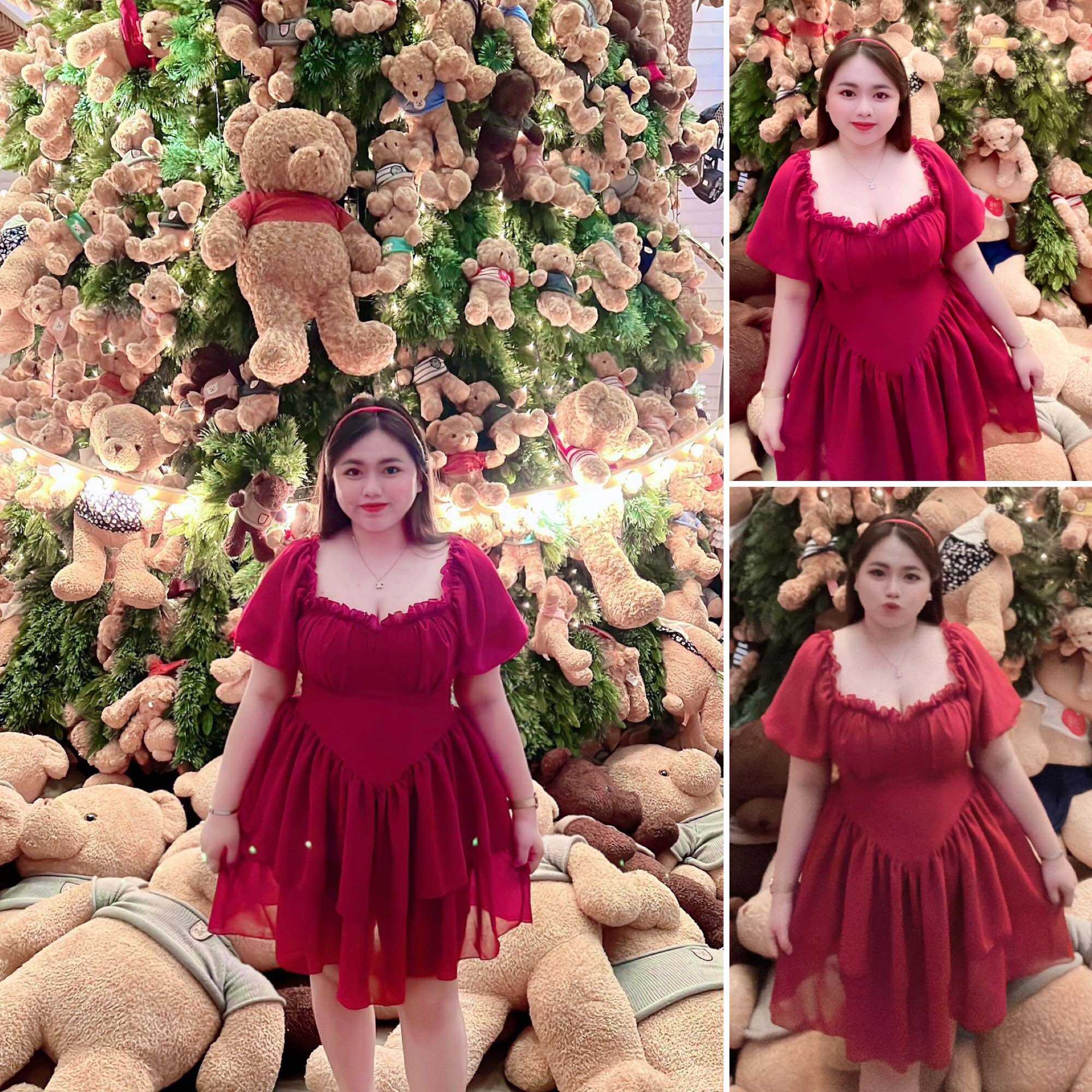 Đầm cúp ngực tay ngắn