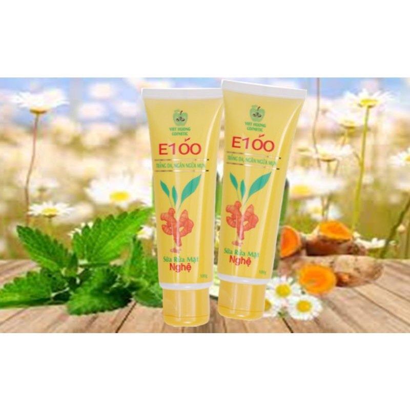 Sữa Rửa Mặt E100 Nghệ Ngừa mụn 100g