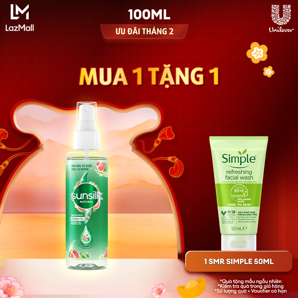 Xịt dưỡng tóc tinh dầu bưởi Sunsilk Natural giúp giảm gãy rụng 100ml